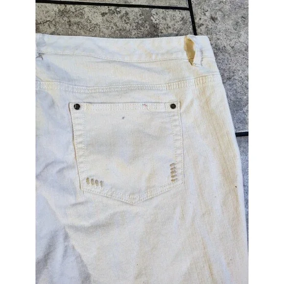 Michael Kors Size 18W Off White Bootcut Jeans Silver Hardware Comfortable - Picture 9 of 16